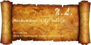 Neuhauser Lázár névjegykártya